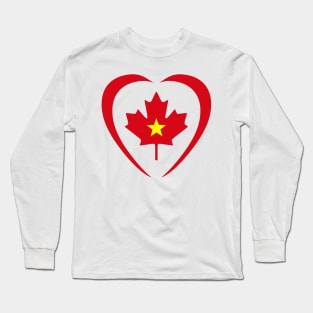 Canadian Vietnamese Multinational Patriot Flag (Heart) Long Sleeve T-Shirt